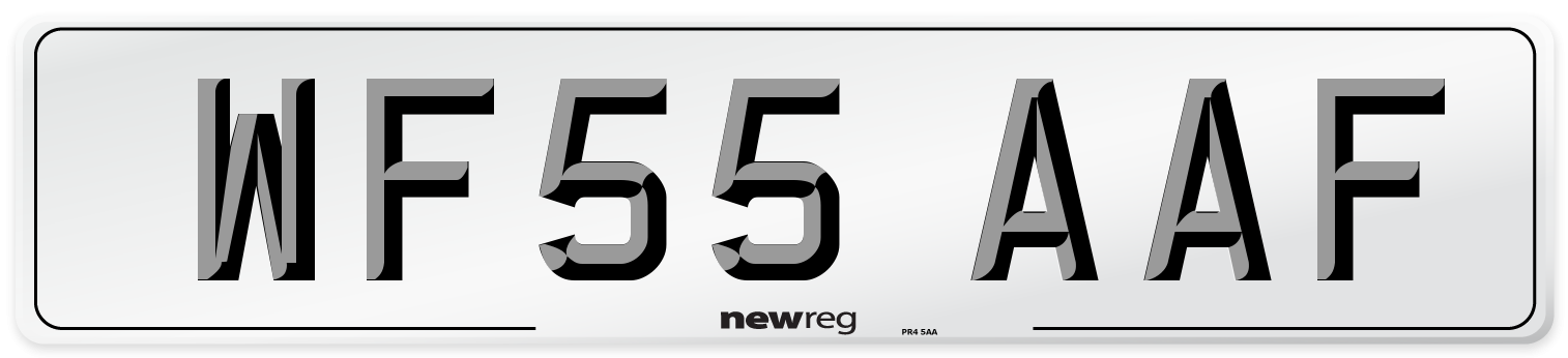 WF55 AAF Number Plate from New Reg